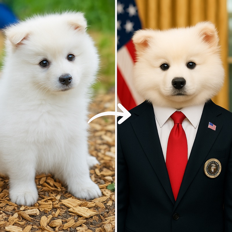 Dog to president example created with PetPix